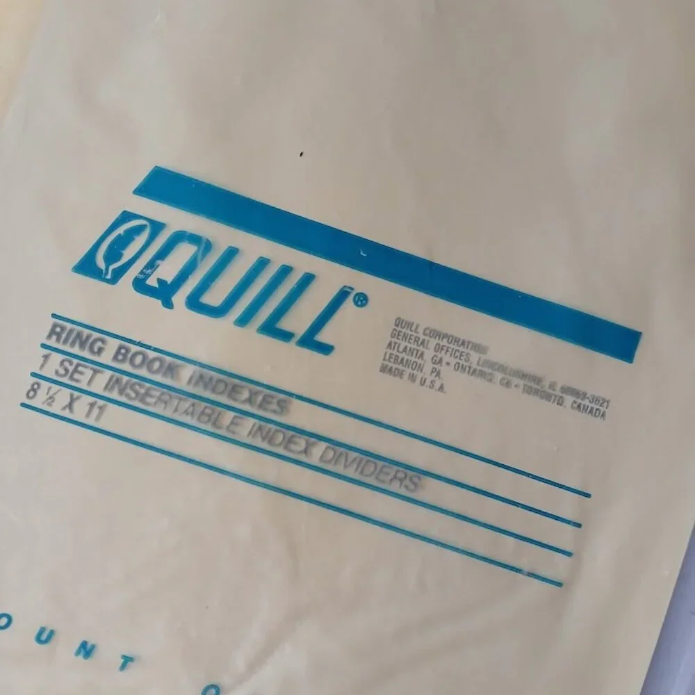 Quill (3) sets insertable index dividers 8 1/2